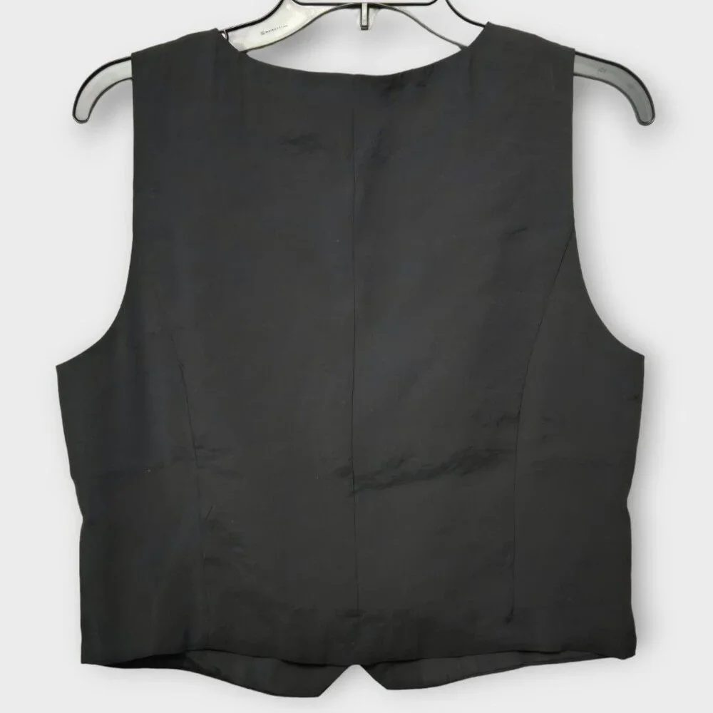 MADEWELL Katrina Crop Vest Top in Softdrape Black NWT - Picture 6 of 8